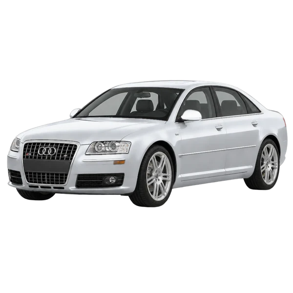 2007 AUDI S8 — Front three-quarter (facing left), silver