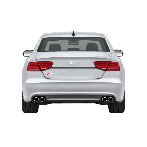 Audi S8 2015 باللون فضي، منظر من الخلف