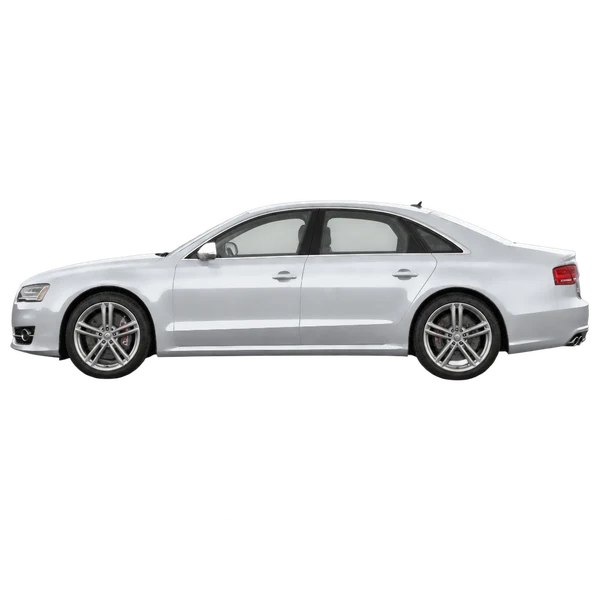 Audi S8 2016 prata, vista lateral (voltada para a esquerda)