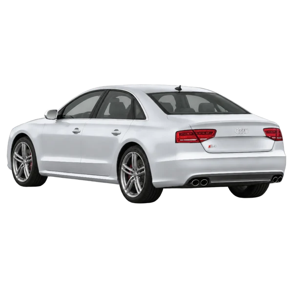 Audi S8 2018 argent, vue trois-quarts arrière (orienté vers la gauche)