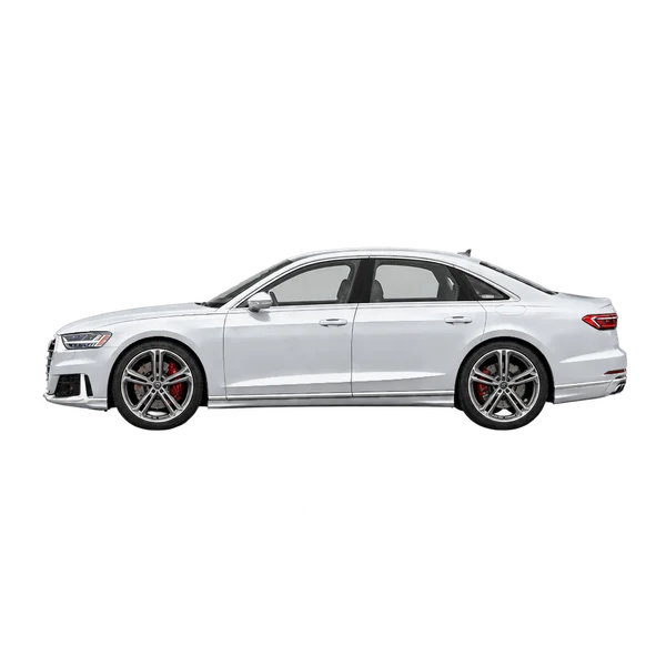 2025 Audi S8 in Silber, Ansicht: Seite (nach links gerichtet)