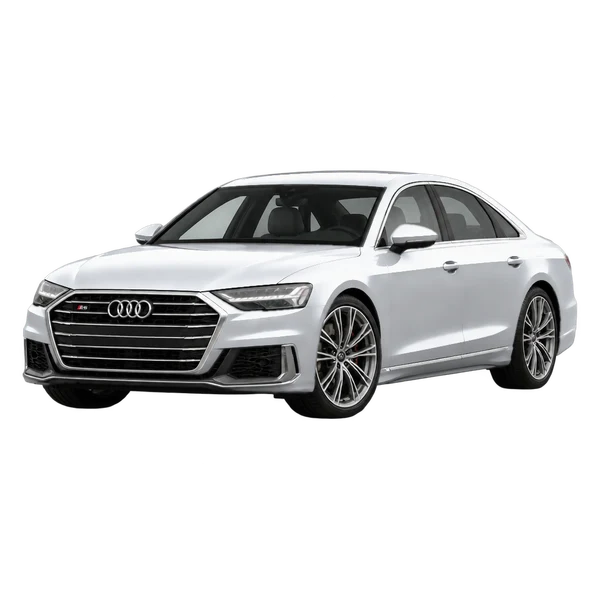 Audi S8 2026 argent, vue trois-quarts avant (orienté vers la gauche)