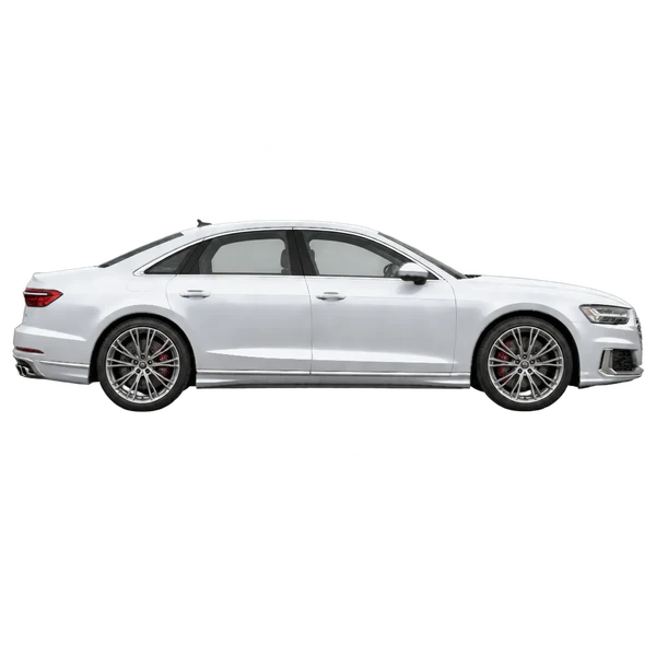 silver 2027 Audi S8 side (facing right) view