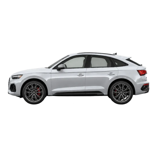 Audi SQ5 Sportback 2026 باللون فضي، منظر جانبي (متجه إلى اليسار)