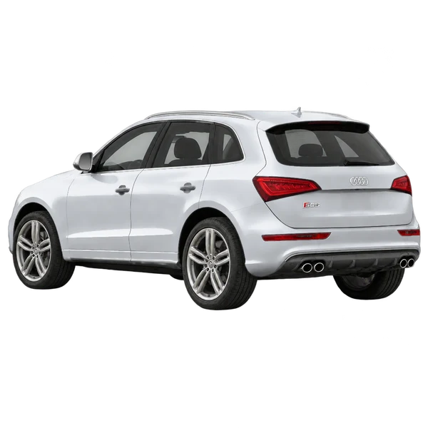 2016 Audi SQ5 in Silber, Ansicht: Dreiviertelansicht von hinten (nach links gerichtet)