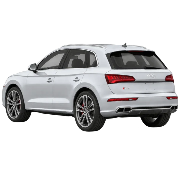 2018 Audi SQ5 in Silber, Ansicht: Dreiviertelansicht von hinten (nach links gerichtet)