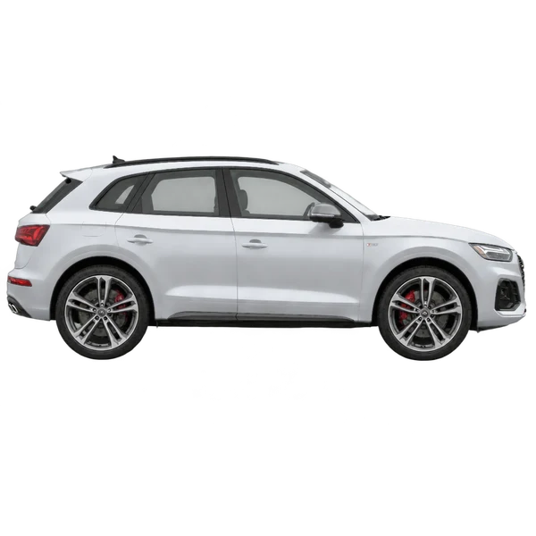 Audi SQ5 2022 باللون فضي، منظر منظر جانبي (باتجاه اليمين)