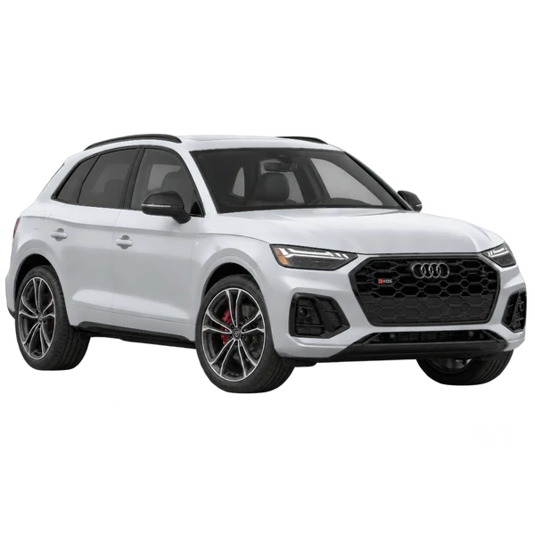 2026 Audi SQ5 in Silber, Ansicht: Dreiviertelansicht vorne (nach links gerichtet)