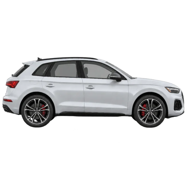 silver 2027 Audi SQ5 side (facing right) view