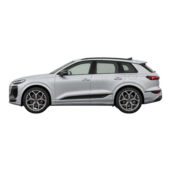 2025 Audi SQ6 e-tron in Silber, Ansicht: Seite (nach links gerichtet)