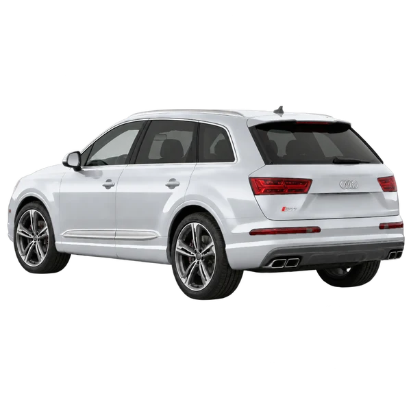 2016 Audi SQ7 in Silber, Ansicht: Dreiviertelansicht von hinten (nach links gerichtet)