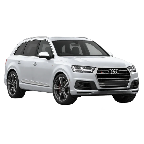 2017 Audi SQ7 in Silber, Ansicht: Dreiviertelansicht vorne (nach links gerichtet)