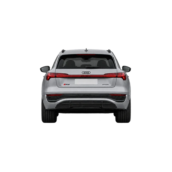 Audi SQ8 E-Tron 2023 prata, vista traseira