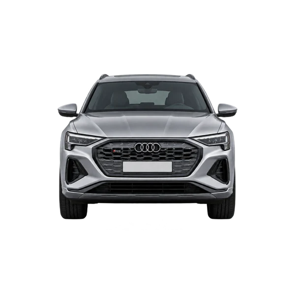 Audi SQ8 E-Tron 2024 prata, vista frente