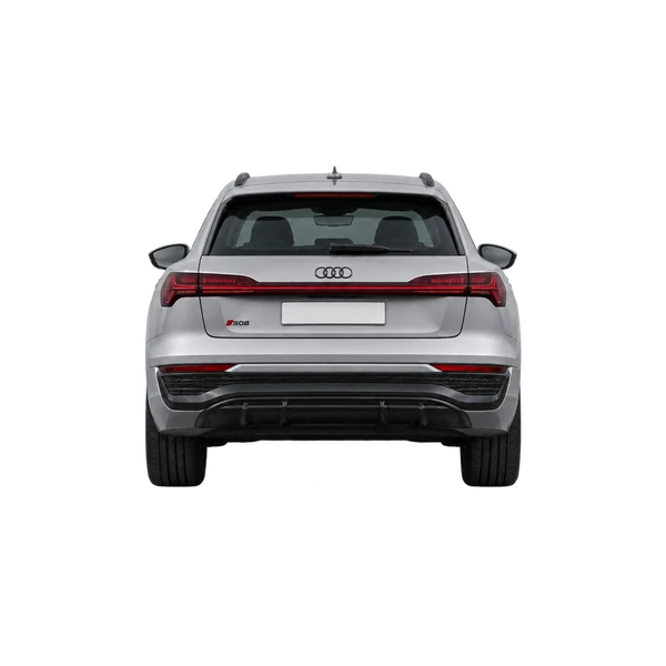 Audi SQ8 E-Tron 2024 prata, vista traseira