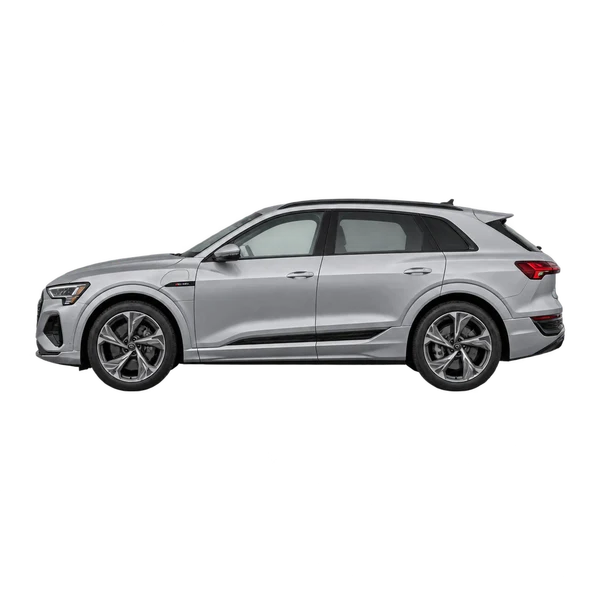 Audi SQ8 E-Tron 2024 prata, vista lateral (voltada para a esquerda)