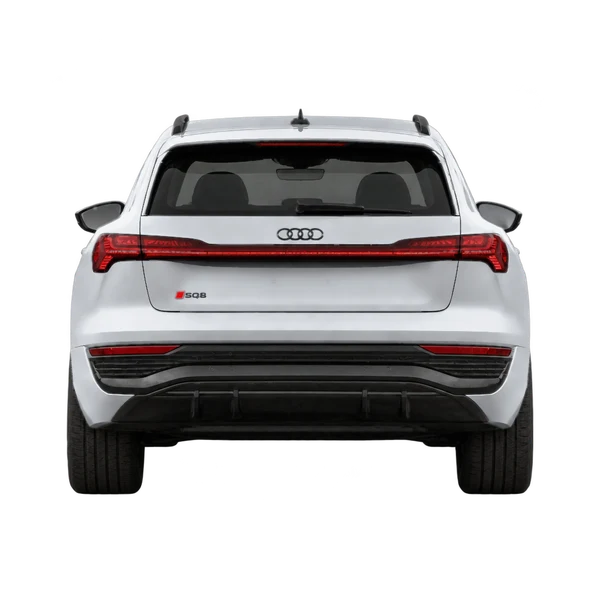 Audi SQ8 E-Tron 2025 prata, vista traseira