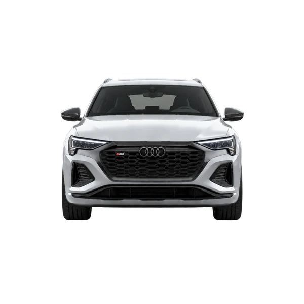 Audi SQ8 Sportback E-Tron 2023 باللون فضي، منظر أمامي