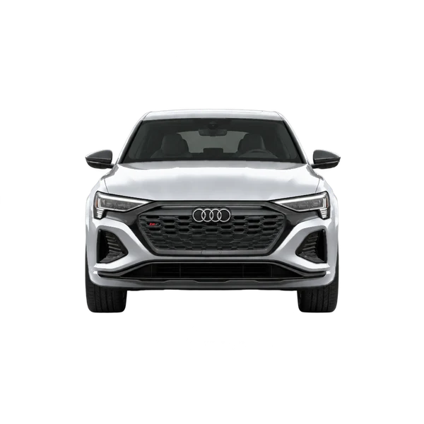 Audi SQ8 Sportback E-Tron 2025 باللون فضي، منظر أمامي