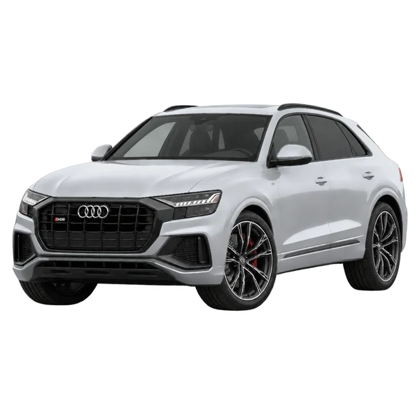 2019 Audi SQ8 in Silber, Ansicht: Dreiviertelansicht vorne (nach links gerichtet)