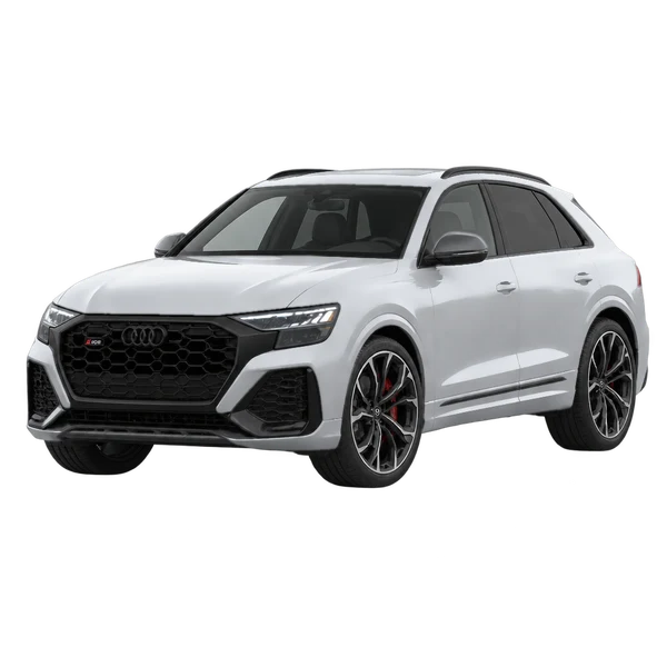 Audi SQ8 2025 en plateado, vista frontal tres cuartos (hacia la izquierda)