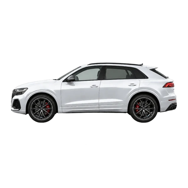2027 Audi SQ8 in Silber, Ansicht: Seite (nach links gerichtet)