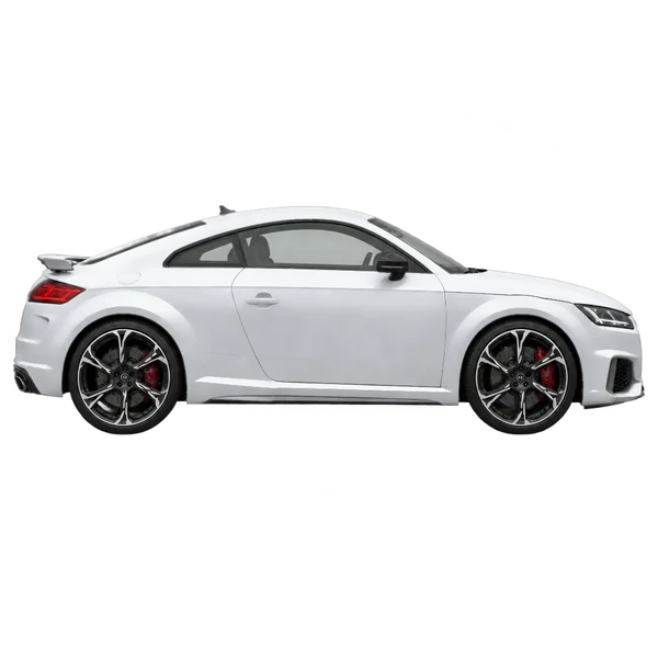 Audi TT RS 2020 باللون فضي، منظر منظر جانبي (باتجاه اليمين)