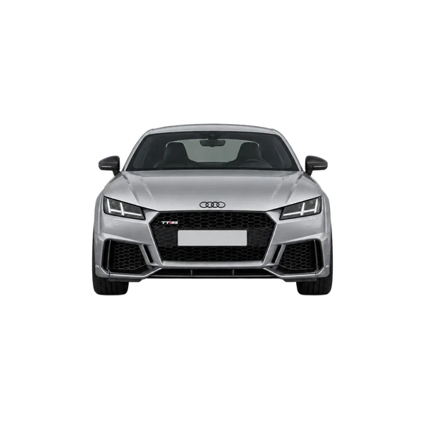 Audi TT RS 2023 باللون فضي، منظر أمامي