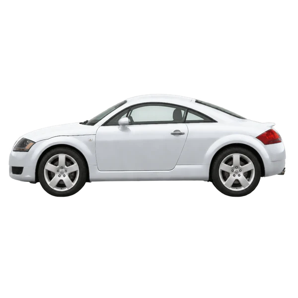 Audi TT 2002 prata, vista lateral (voltada para a esquerda)
