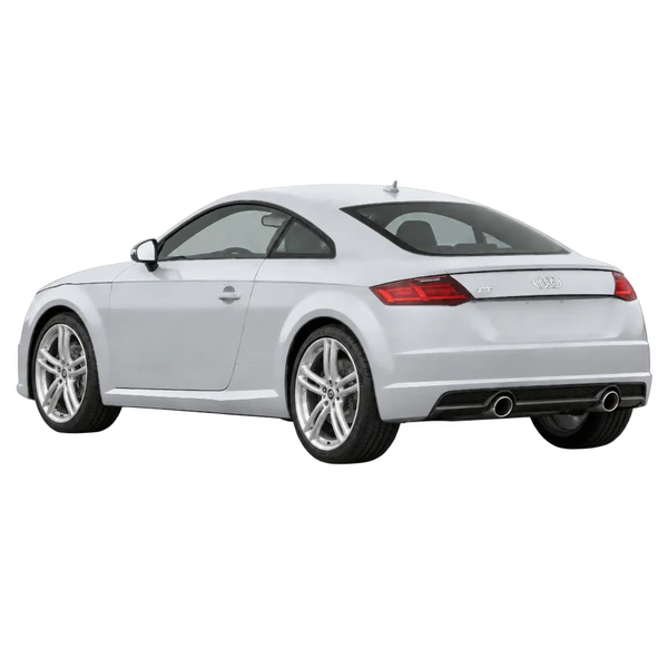 シルバーの2021 Audi TT(リア斜め(左向き)ビュー)