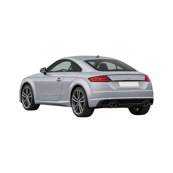 Audi TT 2024 argent, vue trois-quarts arrière (orienté vers la gauche)