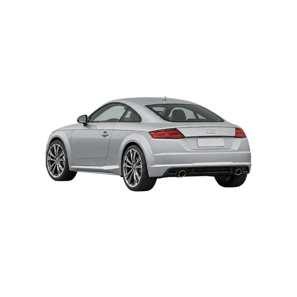 Audi TT 2025 argent, vue trois-quarts arrière (orienté vers la gauche)