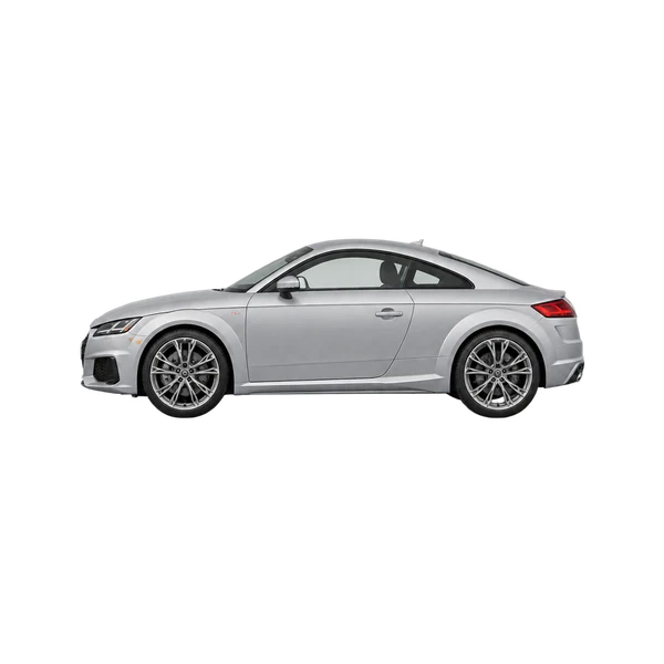 Audi TT 2025 argent, vue côté (vers la gauche)