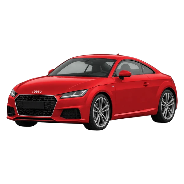 Audi TT 2026 rouge, vue trois-quarts avant (orienté vers la gauche)