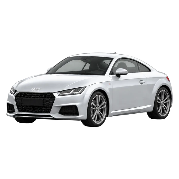 2026 Audi TT in Silber, Ansicht: Dreiviertelansicht vorne (nach links gerichtet)