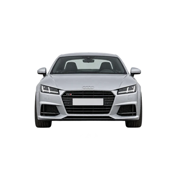 Audi TTS 2016 باللون فضي، منظر أمامي