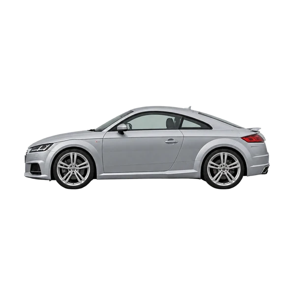 Audi TTS 2020 argent, vue côté (vers la gauche)
