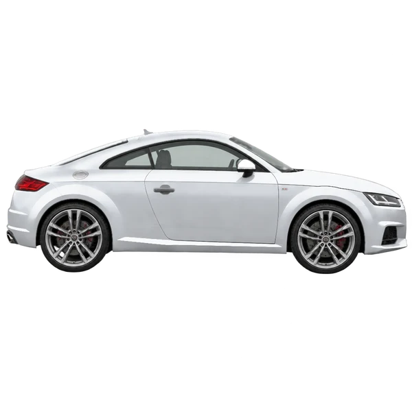 Audi TTS 2020 argent, vue profil (tourné vers la droite)