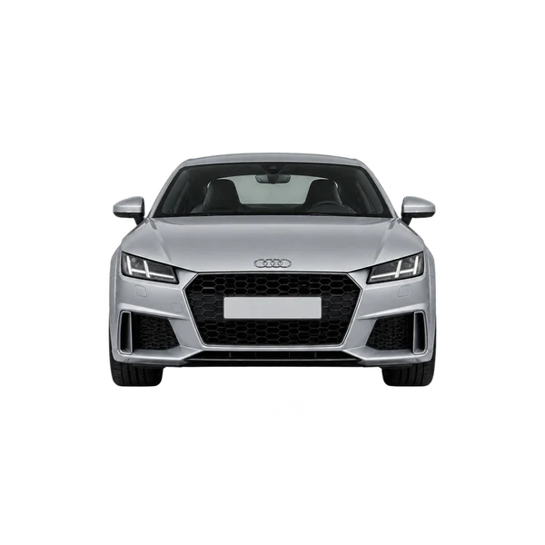 Audi TTS 2024 باللون فضي، منظر أمامي