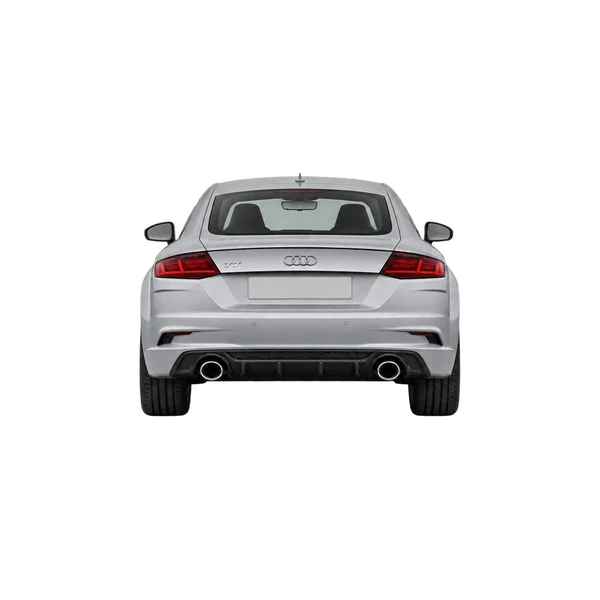 Audi TTS 2024 باللون فضي، منظر من الخلف