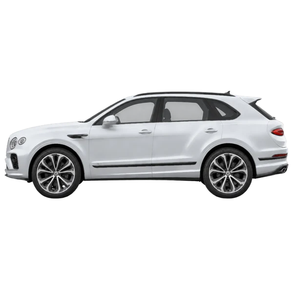 2026 Bentley Bentayga Speed in Silber, Ansicht: Seite (nach links gerichtet)