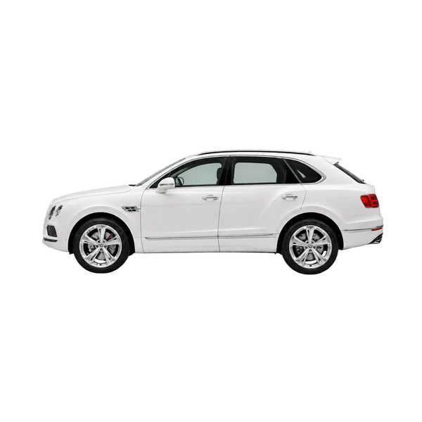 Bentley Bentayga V8 2020 blanc, vue côté (vers la gauche)