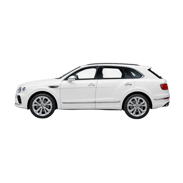 Bentley Bentayga V8 2021 blanc, vue côté (vers la gauche)