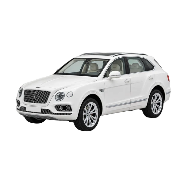 Bentley Bentayga 2016 branco, vista dianteira em três quartos (voltada para a esquerda)