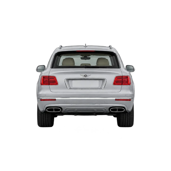 シルバーの2020 Bentley Bentayga（リアビュー）