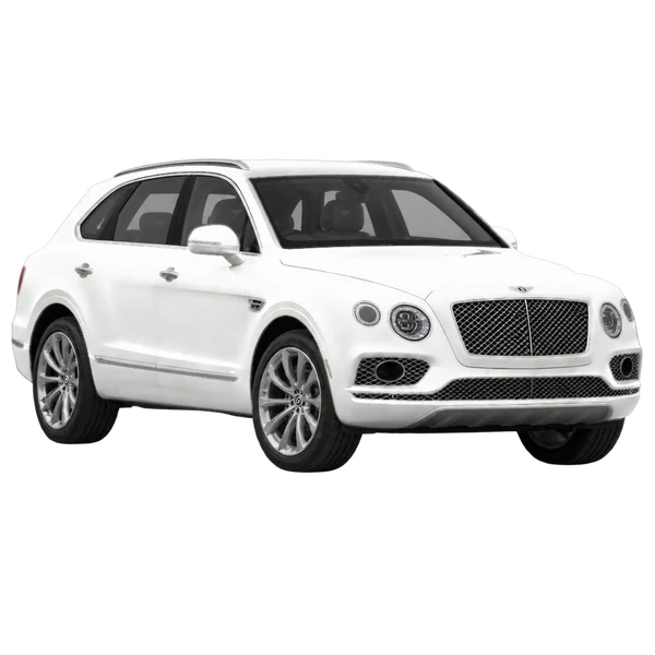 2021 Bentley Bentayga in weiß, Ansicht: Dreiviertelansicht vorne (nach links gerichtet)