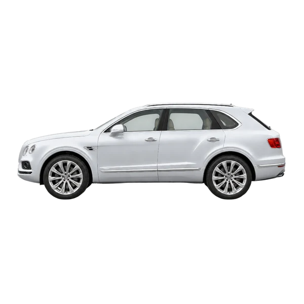 2027 Bentley Bentayga in Silber, Ansicht: Seite (nach links gerichtet)