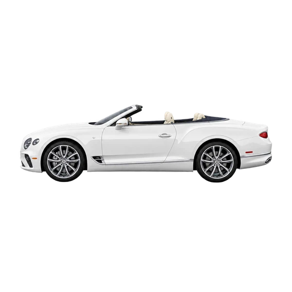 Bentley Continental GT Convertible 2020 blanc, vue côté (vers la gauche)