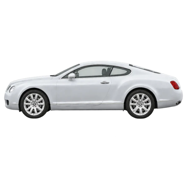 silver 2004 Bentley Continental GT side (facing left) view