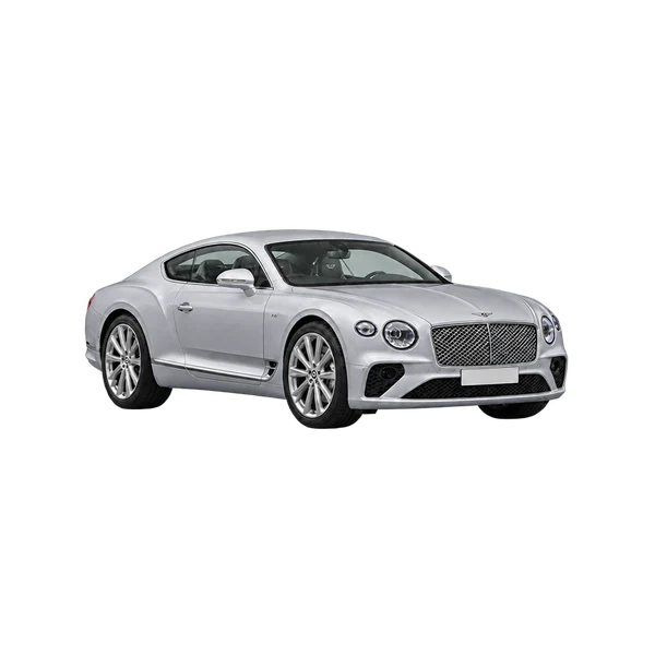 silver 2021 Bentley Continental GT front three-quarter (facing left) view